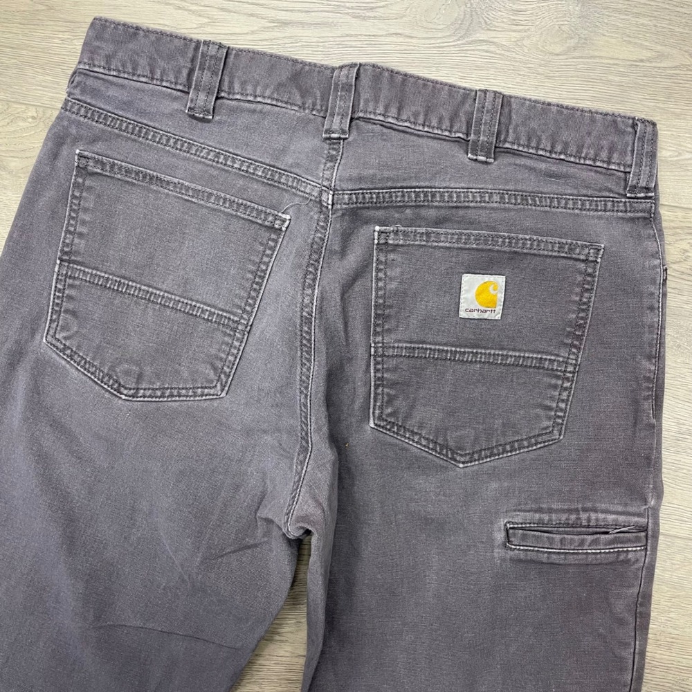 Carhartt Rugged Flex Canvas Work Pant Mens 34x30 Gray Relaxed Fit BN2517-M